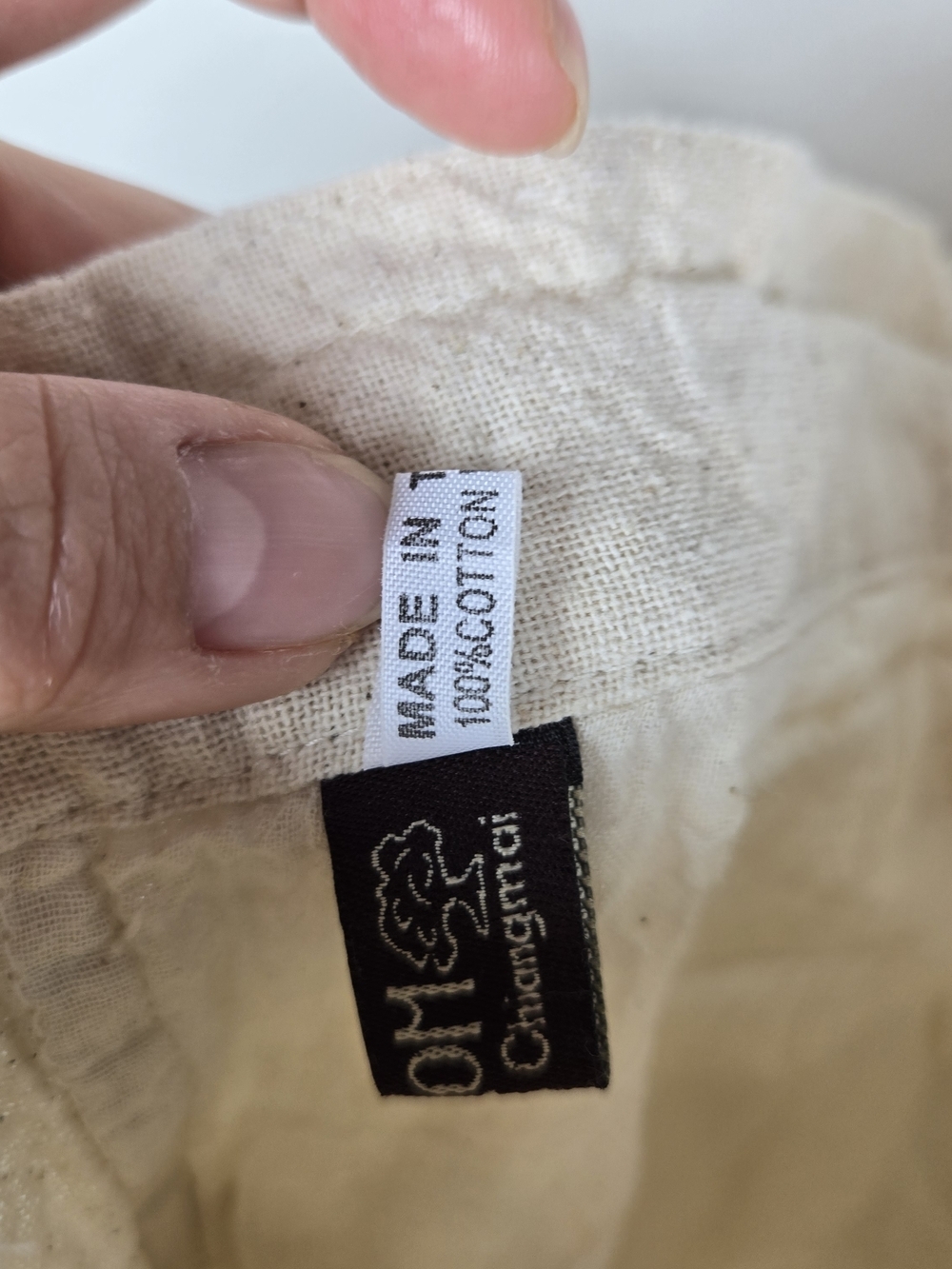 Casual Womens XL Cream Pants Drawstring Wide Leg 100% Cotton Beachy Euro Summer - Picture 9 of 9